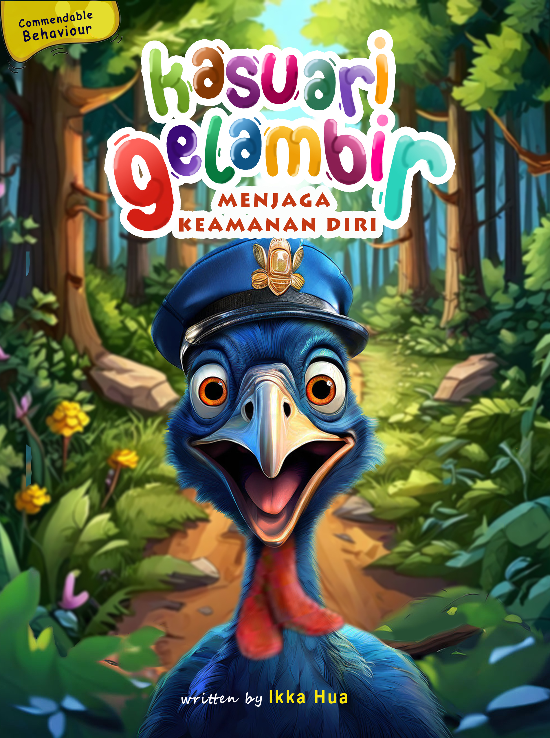 Kasuari Gelambir Menjaga Keamanan Diri